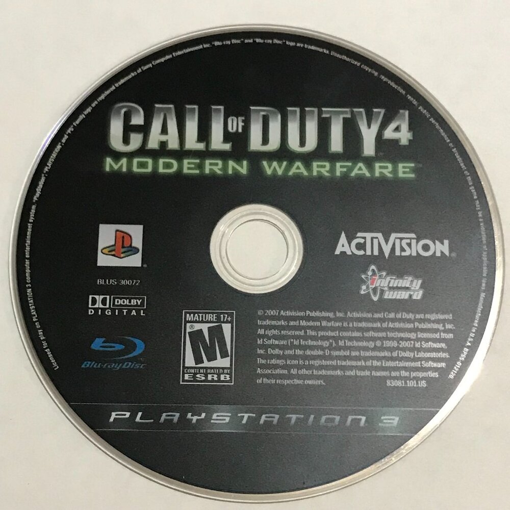 Call Of Duty 4 Modern Warfare (Sony PlayStation 3, 2007) PS3 Tested Ships Fast